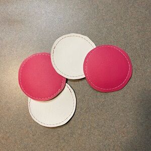 Pink and White Leather Coasters